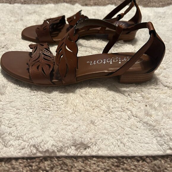 Brighton Leather Sandals Brown Hippie Boho Botanical Nature - Size 8 Women's - Picture 6 of 6